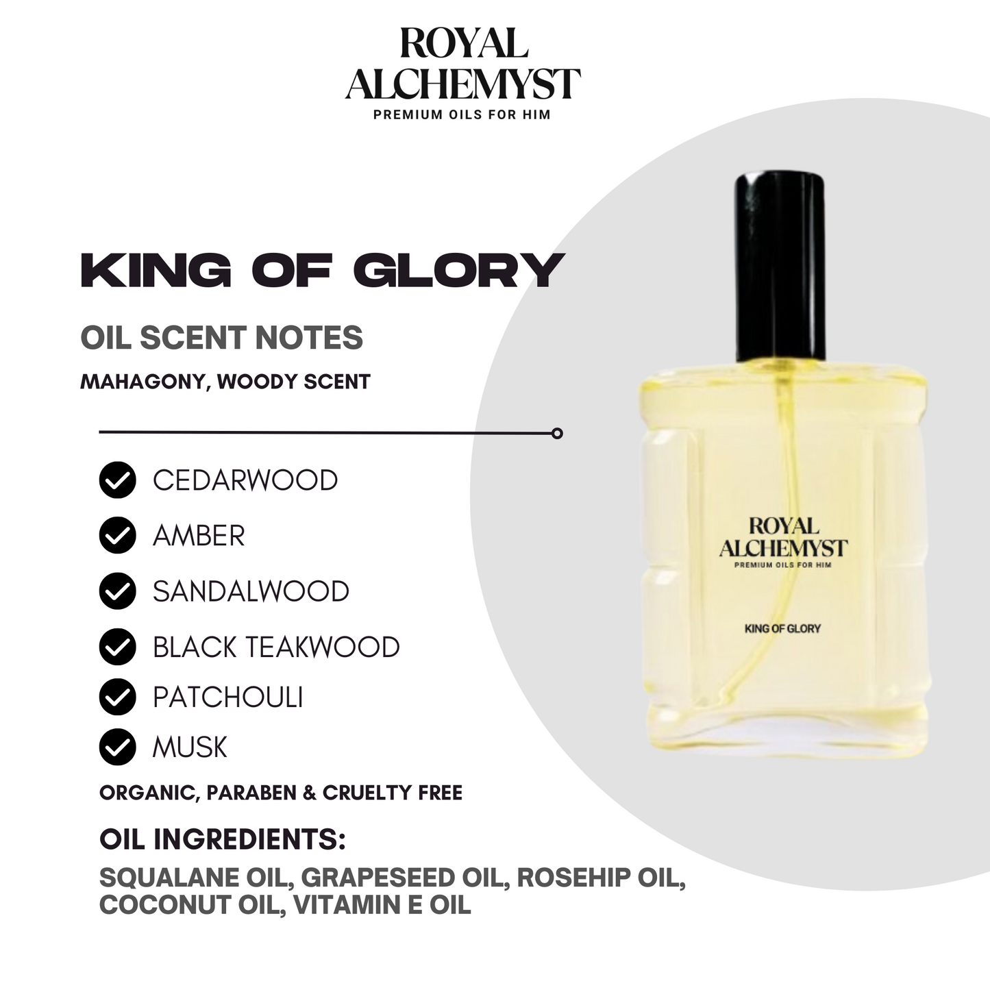 King of Glory Premium Body Oil for Him (TRAVEL SIZE)