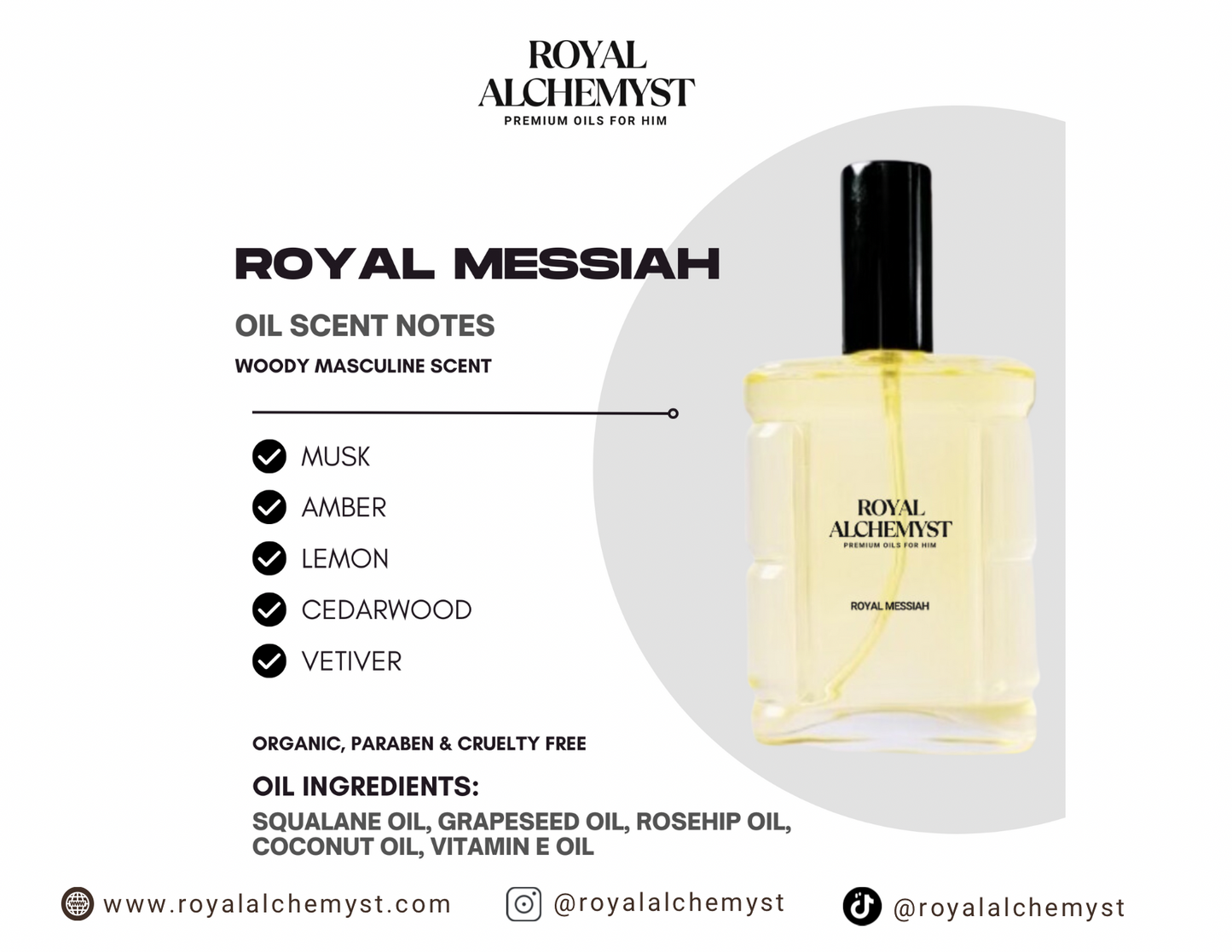 Royal Messiah Premium Body Oil for Him (TRAVEL SIZE)