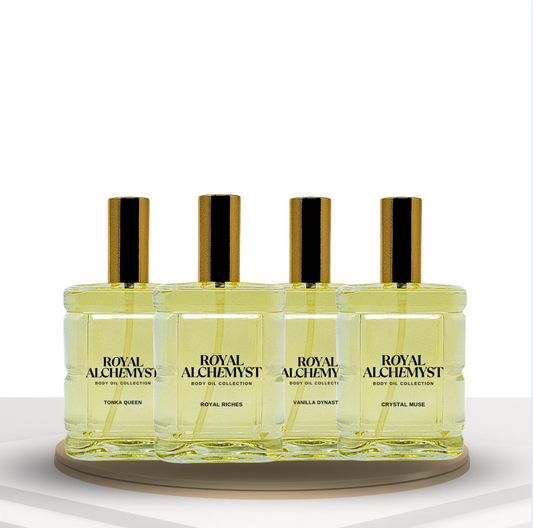 New Body Oil Drop-Black Friday Bundle (Royal Riches Body Oil, Vanilla Dynasty Body Oil, Crystal Muse Body Oil, Tonka Queen Body Oil)